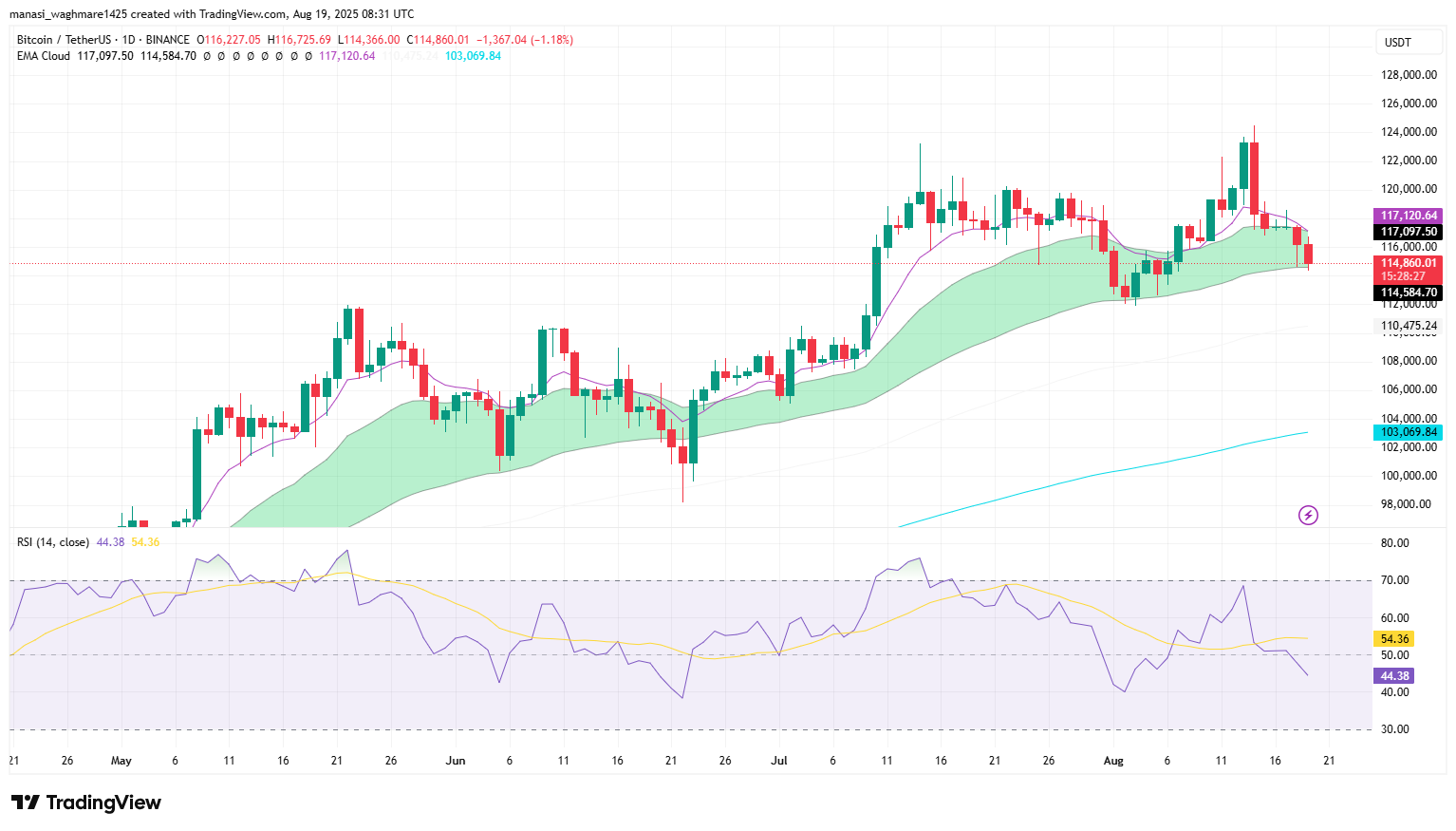 Crypto Crashes $75B, Is $115K Bitcoin the New Resistance, or a Bounce Zone? 4 BTCUSDT 2025 08 19 14 01 32