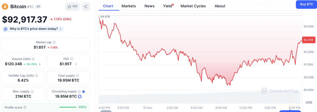 Bitcoin Slides to $89K Amid Rising Volume and Split Analyst Views 3 Bitcoin/USD Price Chart