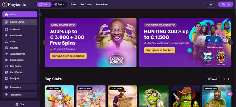 Playbet homepage displaying 260000 USDT welcome package and comprehensive best crypto casino australia gaming selection