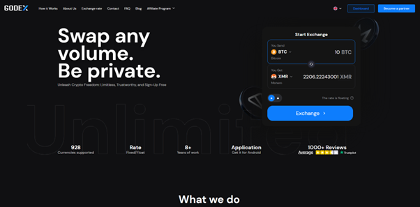 8 Non-Custodial Crypto Exchanges That Never Hold Your Funds 3 Godex non-custodial cryptocurrency exchange processing wallet-to-wallet swaps across 919 coins without holding user funds