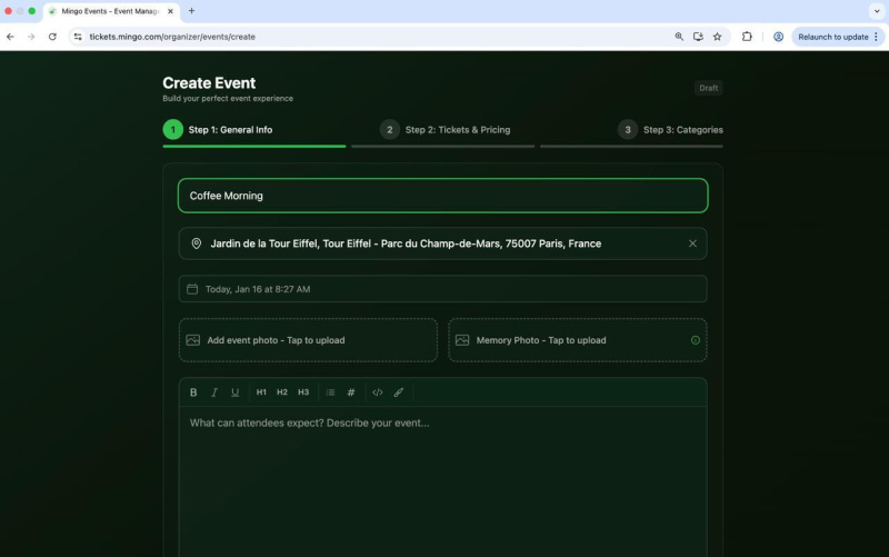 Mingo Secures Exclusive 54-Country Ticketing Deal on Hedera 3 ticket form 1768552645XnWlcH51zM