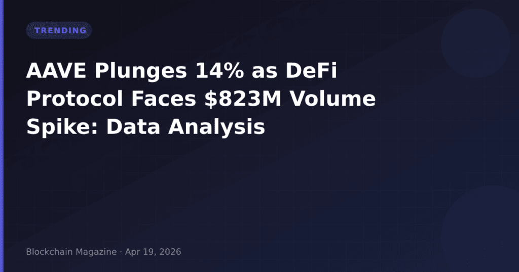 AAVE Plunges 14% as DeFi Protocol Faces $823M Volume Spike: Data Analysis