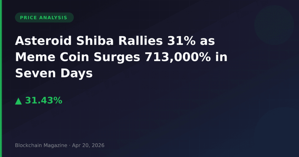 Asteroid Shiba Rallies 31% as Meme Coin Surges 713,000% in Seven Days