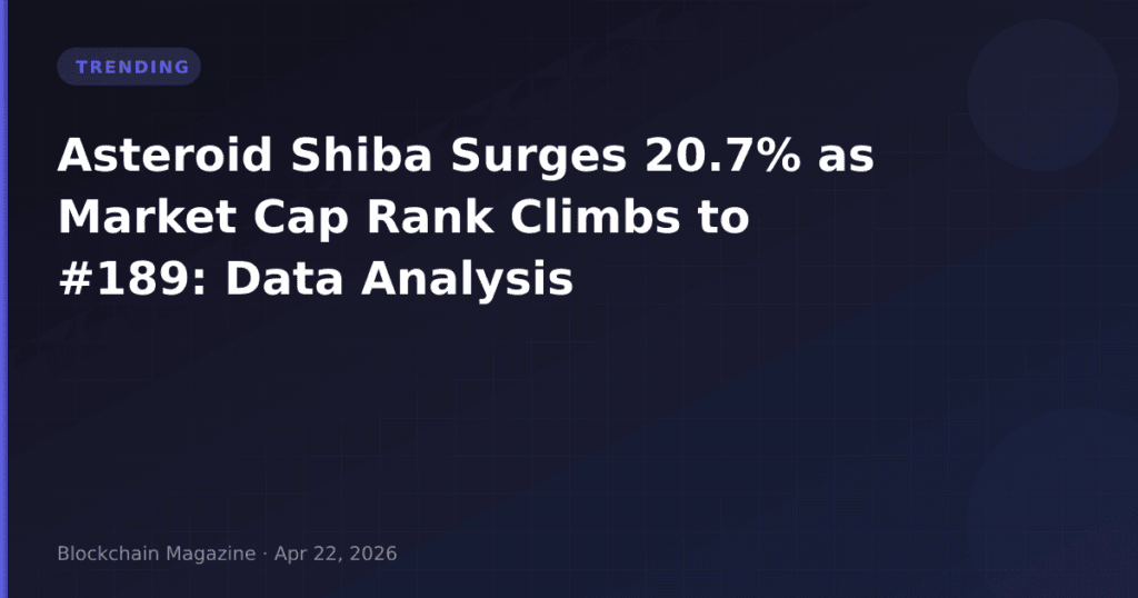Asteroid Shiba Surges 20.7% as Market Cap Rank Climbs to #189: Data Analysis