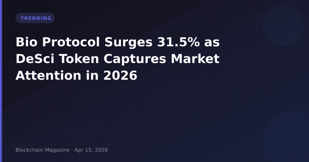 Bio Protocol se dispara un 31.5% mientras el token DeSci captura la atención del mercado en 2026