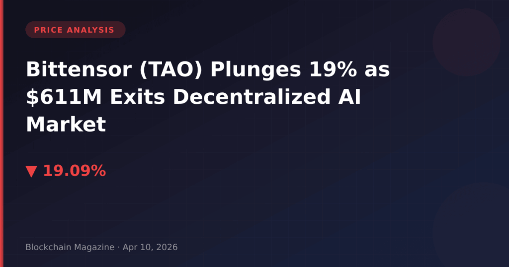 Bittensor (TAO) Plunges 19% as $611M Exits Decentralized AI Market