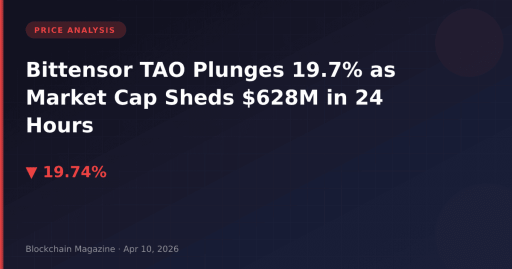 Bittensor TAO Plunges 19.7% as Market Cap Sheds $628M in 24 Hours