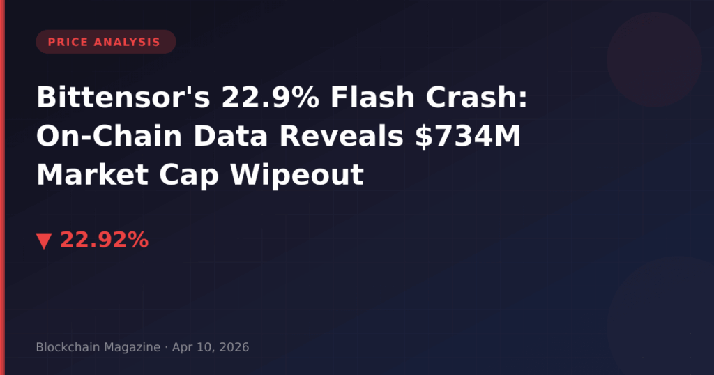 Bittensor’s 22.9% Flash Crash: On-Chain Data Reveals $734M Market Cap Wipeout