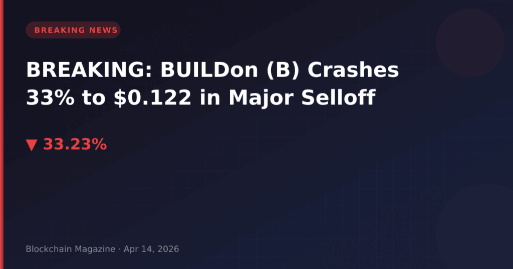 BREAKING: BUILDon (B) Crashes 33% to $0.122 in Major Selloff