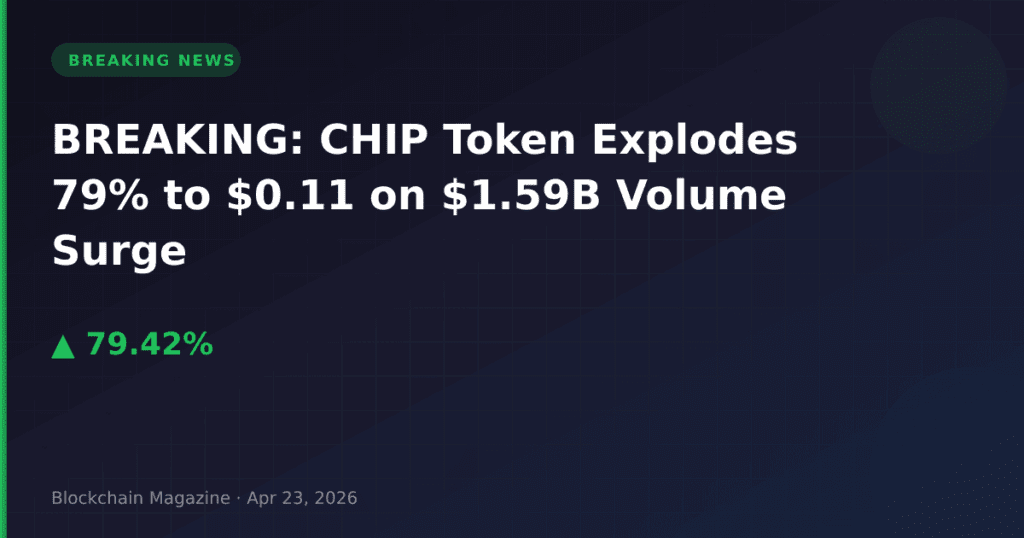 BREAKING : Le Token CHIP Explose de 79% à 0,11 $ sur une Hausse de Volume de 1,59 Milliard