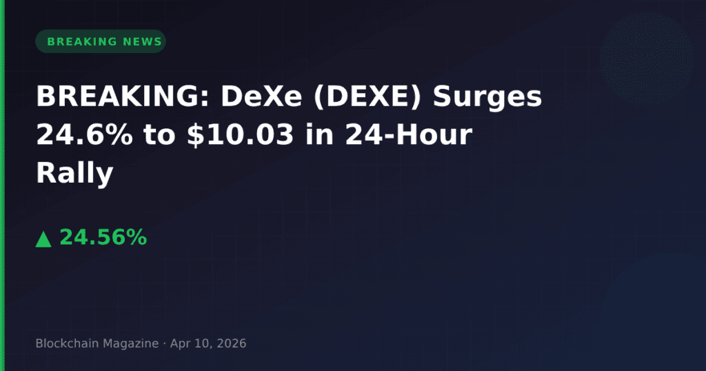 BREAKING: DeXe (DEXE) Surges 24.6% to $10.03 in 24-Hour Rally