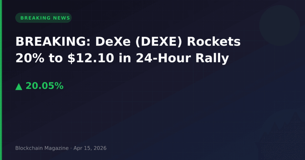 BREAKING: DeXe (DEXE) Rockets 20% to $12.10 in 24-Hour Rally
