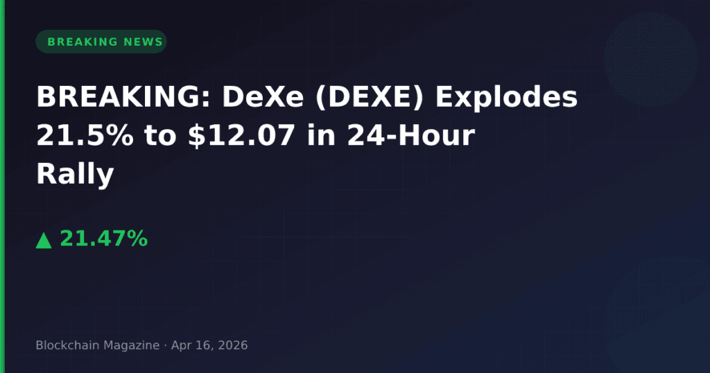 BREAKING: DeXe (DEXE) Explodes 21.5% to $12.07 in 24-Hour Rally