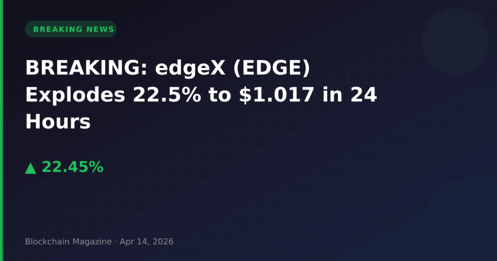 BREAKING: edgeX (EDGE) Explodes 22.5% to $1.017 in 24 Hours