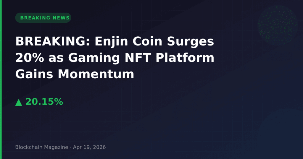 BREAKING: Το Enjin Coin Εκτοξεύεται κατά 20% καθώς η Πλατφόρμα Gaming NFT Κερδίζει Δυναμική