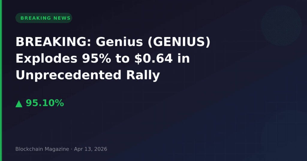 BREAKING: Genius (GENIUS) Explodes 95% to $0.64 in Unprecedented Rally