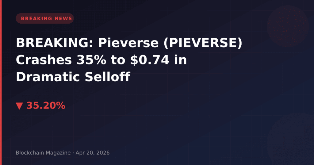 BREAKING: Pieverse (PIEVERSE) Crashes 35% to $0.74 in Dramatic Selloff