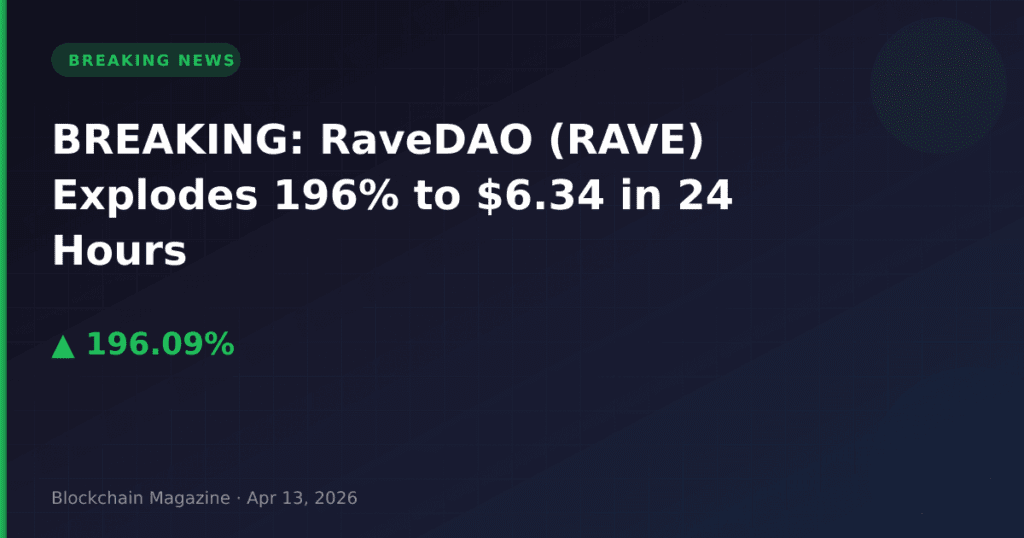 BREAKING: RaveDAO (RAVE) Explodes 196% to $6.34 in 24 Hours