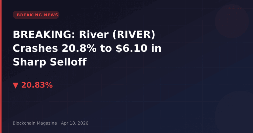 BREAKING: River (RIVER) Crashes 20.8% to $6.10 in Sharp Selloff