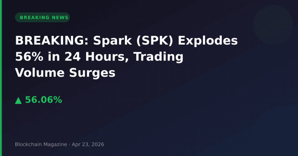BREAKING: Spark (SPK) Explodes 56% in 24 Hours, Trading Volume Surges