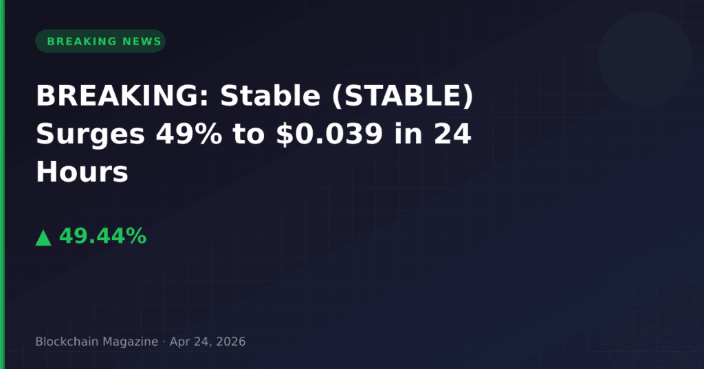 BREAKING: Stable (STABLE) Surges 49% to $0.039 in 24 Hours