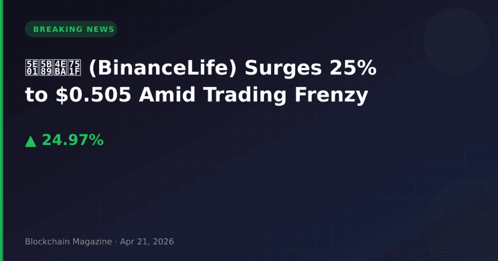 币安人生 (BinanceLife) Surges 25% to $0.505 Amid Trading Frenzy
