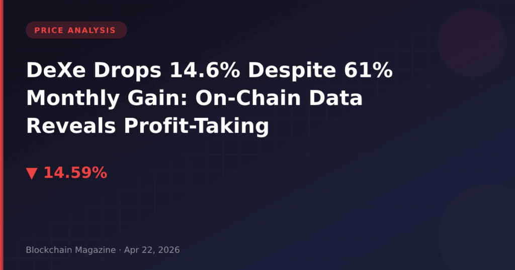 DeXe Drops 14.6% Despite 61% Monthly Gain: On-Chain Data Reveals Profit-Taking