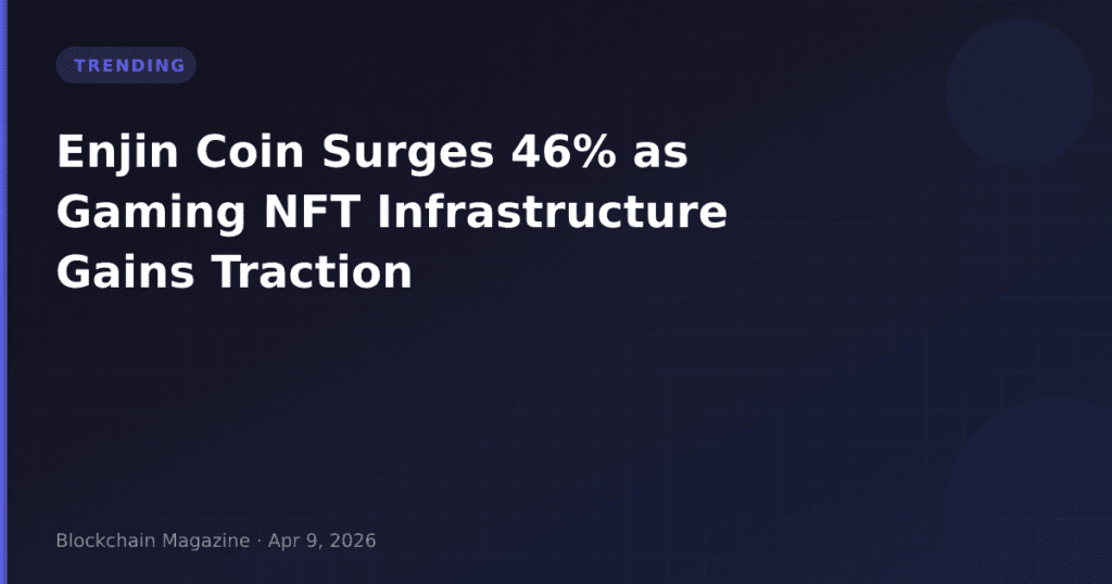 Enjin Coin Surges 46% as Gaming NFT Infrastructure Gains Traction