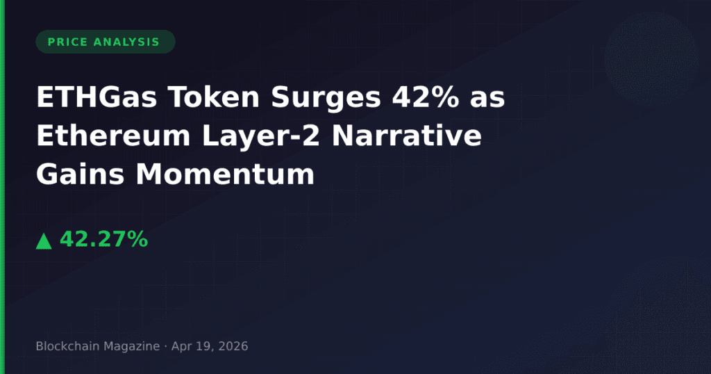 ETHGas Token Surges 42% as Ethereum Layer-2 Narrative Gains Momentum