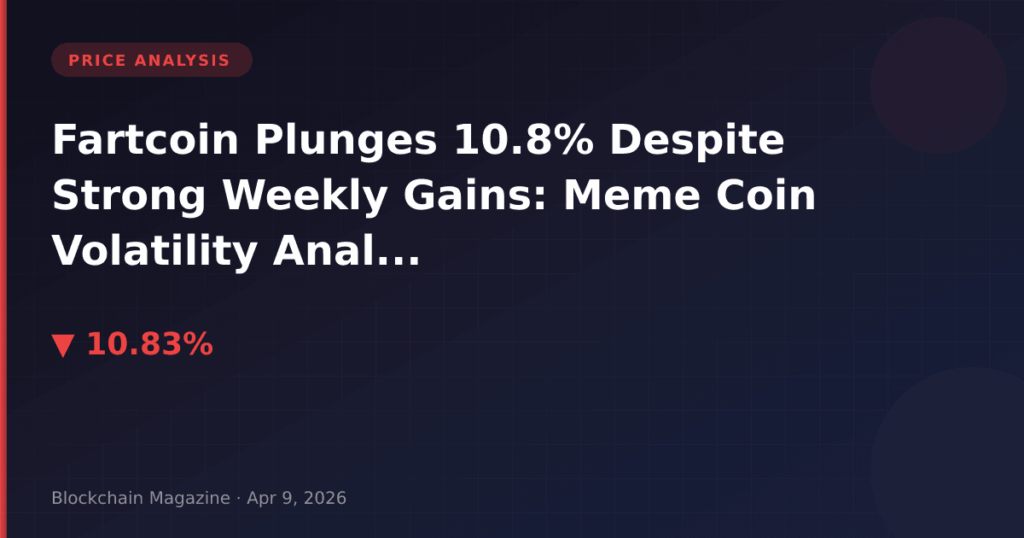 Fartcoin Plunges 10.8% Despite Strong Weekly Gains: Meme Coin Volatility Analysis