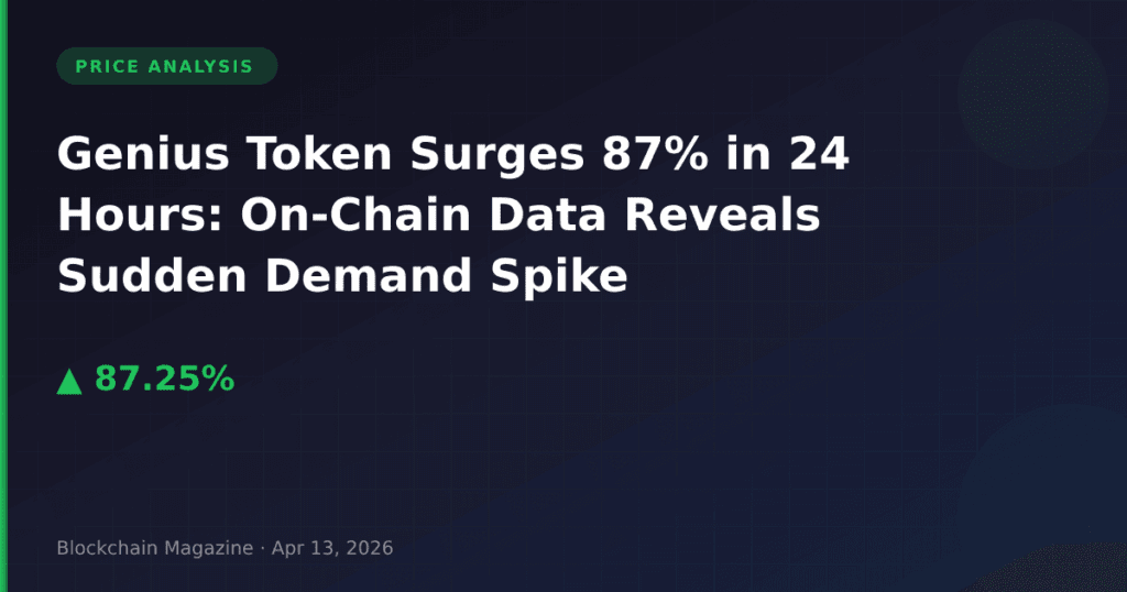 Genius Token Surges 87% in 24 Hours: On-Chain Data Reveals Sudden Demand Spike
