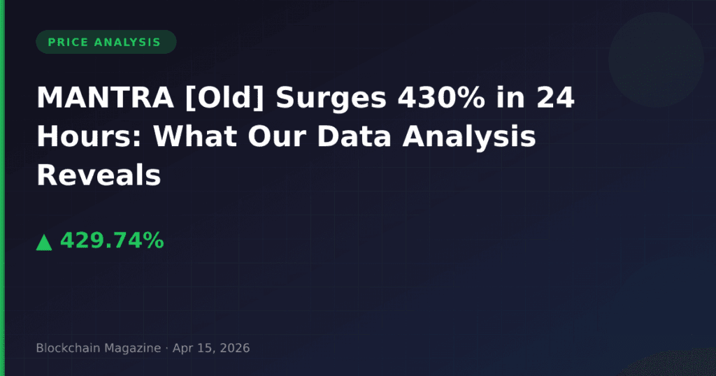 MANTRA [Old] Surges 430% in 24 Hours: What Our Data Analysis Reveals