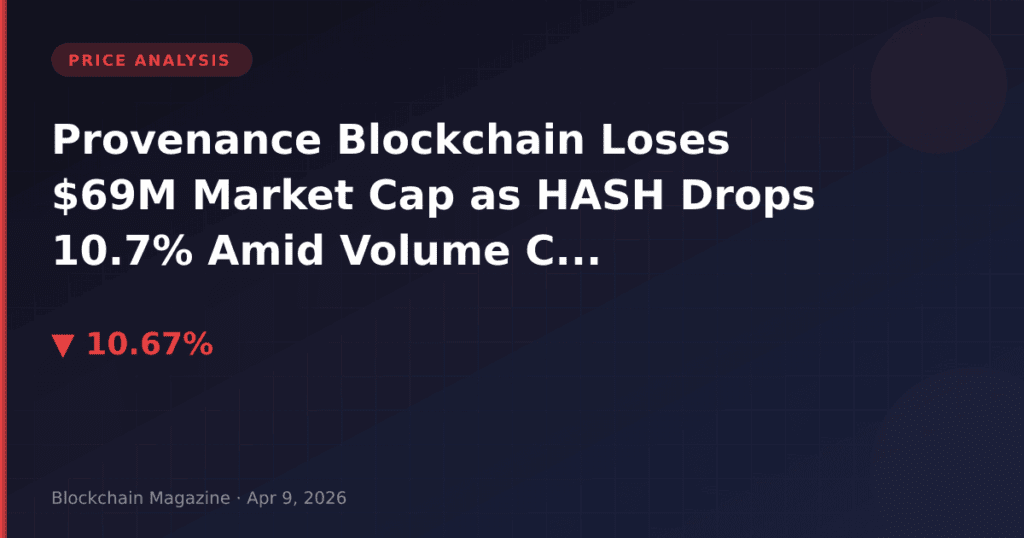 Provenance Blockchain Loses $69M Market Cap as HASH Drops 10.7% Amid Volume Collapse