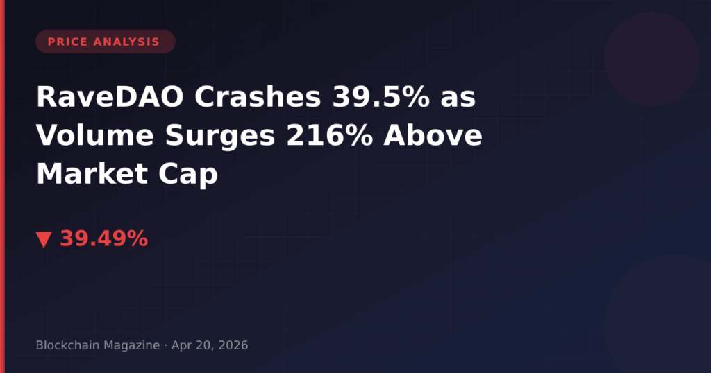 RaveDAO Crashes 39.5% as Volume Surges 216% Above Market Cap