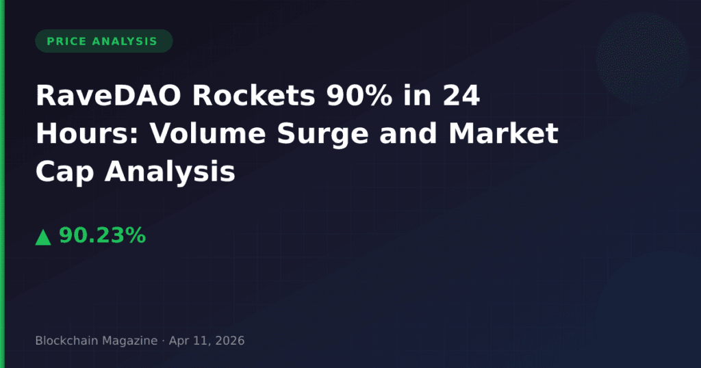 RaveDAO Rockets 90% in 24 Hours: Volume Surge and Market Cap Analysis