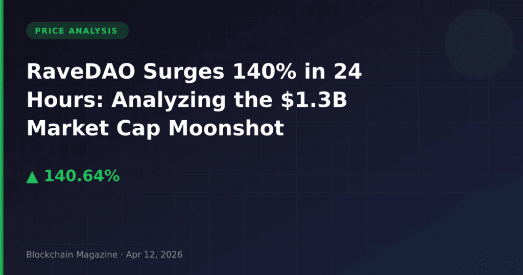 RaveDAO Surges 140% in 24 Hours: Analyzing the $1.3B Market Cap Moonshot
