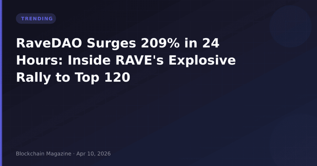RaveDAO Surges 209% in 24 Hours: Inside RAVE’s Explosive Rally to Top 120