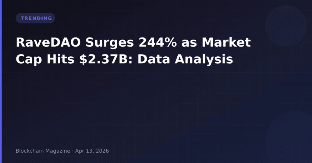 RaveDAO में 244% की उछाल, मार्केट कैप $2.37B तक पहुंचा: डेटा विश्लेषण
