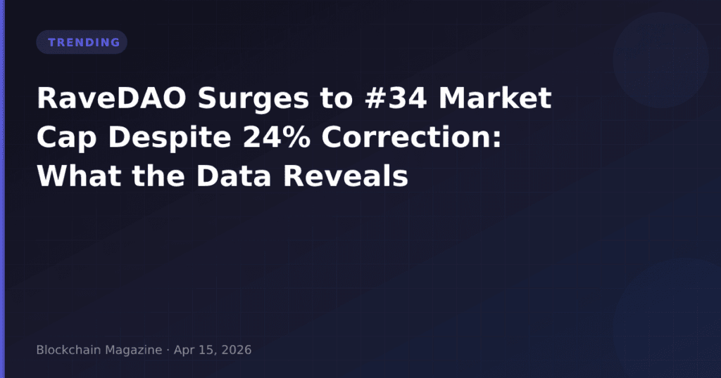 RaveDAO Surges to #34 Market Cap Despite 24% Correction: What the Data Reveals