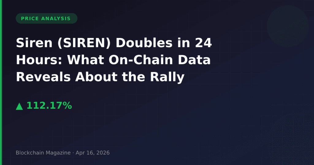 Siren (SIREN) Doubles in 24 Hours: What On-Chain Data Reveals About the Rally