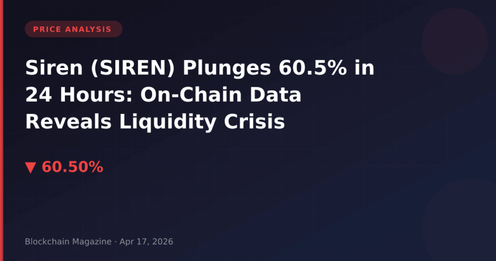 Siren (SIREN) Plunges 60.5% in 24 Hours: On-Chain Data Reveals Liquidity Crisis