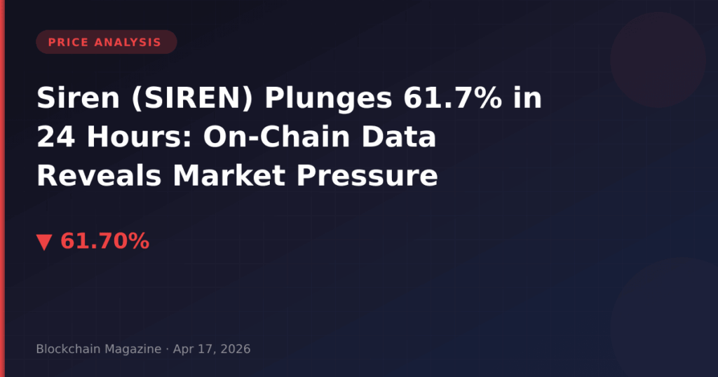 Siren (SIREN) Plunges 61.7% in 24 Hours: On-Chain Data Reveals Market Pressure