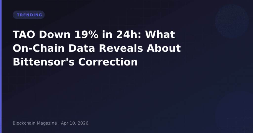 TAO Down 19% in 24h: What On-Chain Data Reveals About Bittensor’s Correction