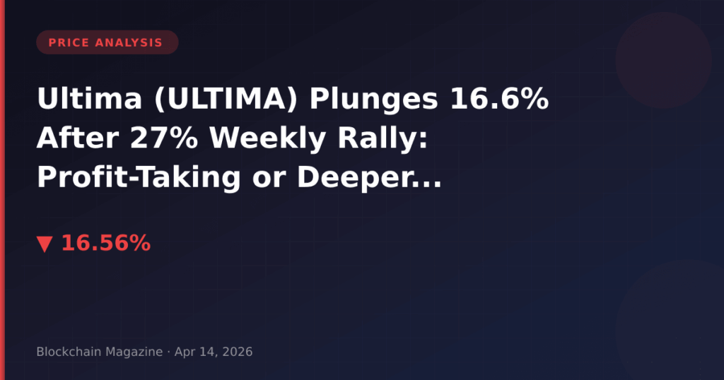 Ultima (ULTIMA) Plunges 16.6% After 27% Weekly Rally: Profit-Taking or Deeper Concerns?