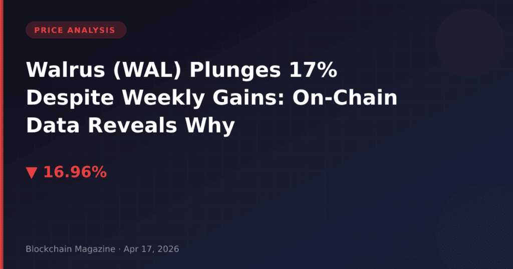 Walrus (WAL) Plunges 17% Despite Weekly Gains: On-Chain Data Reveals Why