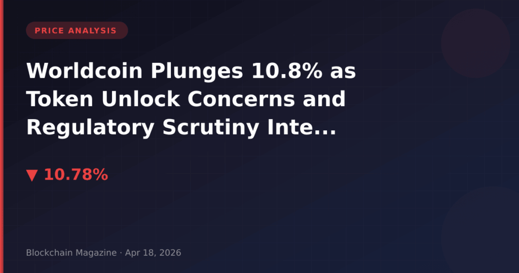 Worldcoin Plunges 10.8% as Token Unlock Concerns and Regulatory Scrutiny Intensify