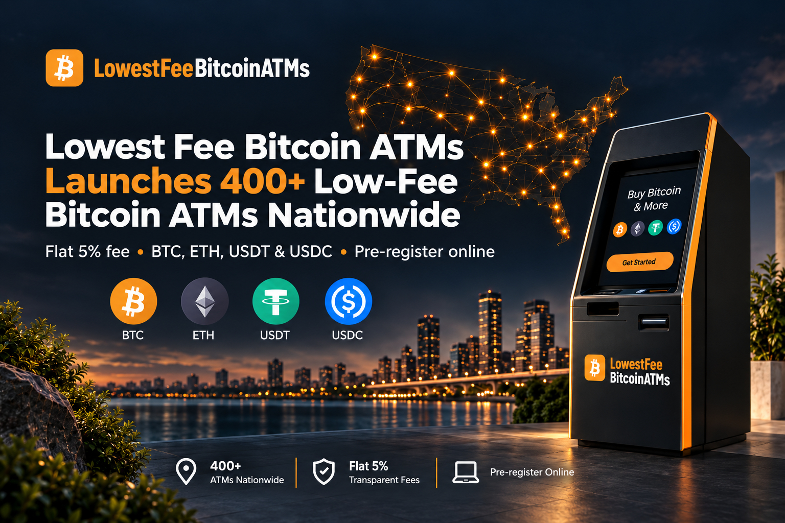 Lowest Fee Bitcoin ATMs Announces Launch of More Than 400 ATMs Nationwide 3 Lowest Fee Bitcoin ATMs Announces Launch of More Than 400 ATMs Nationwide